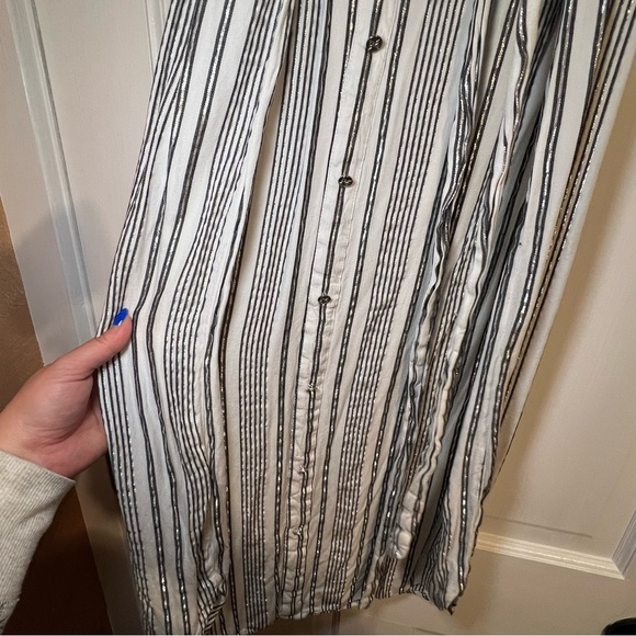#102 ADRIENNE VITTADINI METALLIC STRIPED DRESS SIZE LARGE - Picture 4 of 6